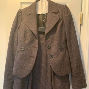 United Colors Brown Skirt Suit Size 2